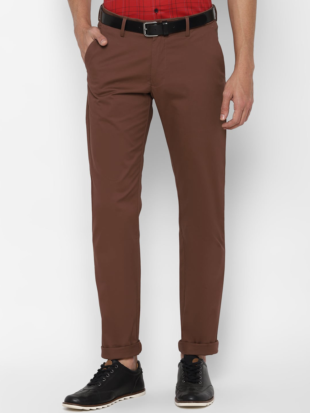

Allen Solly Men Maroon Slim Fit Trousers