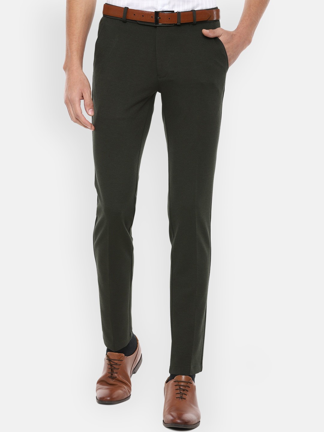 

Louis Philippe Permapress Men Black Formal Trousers