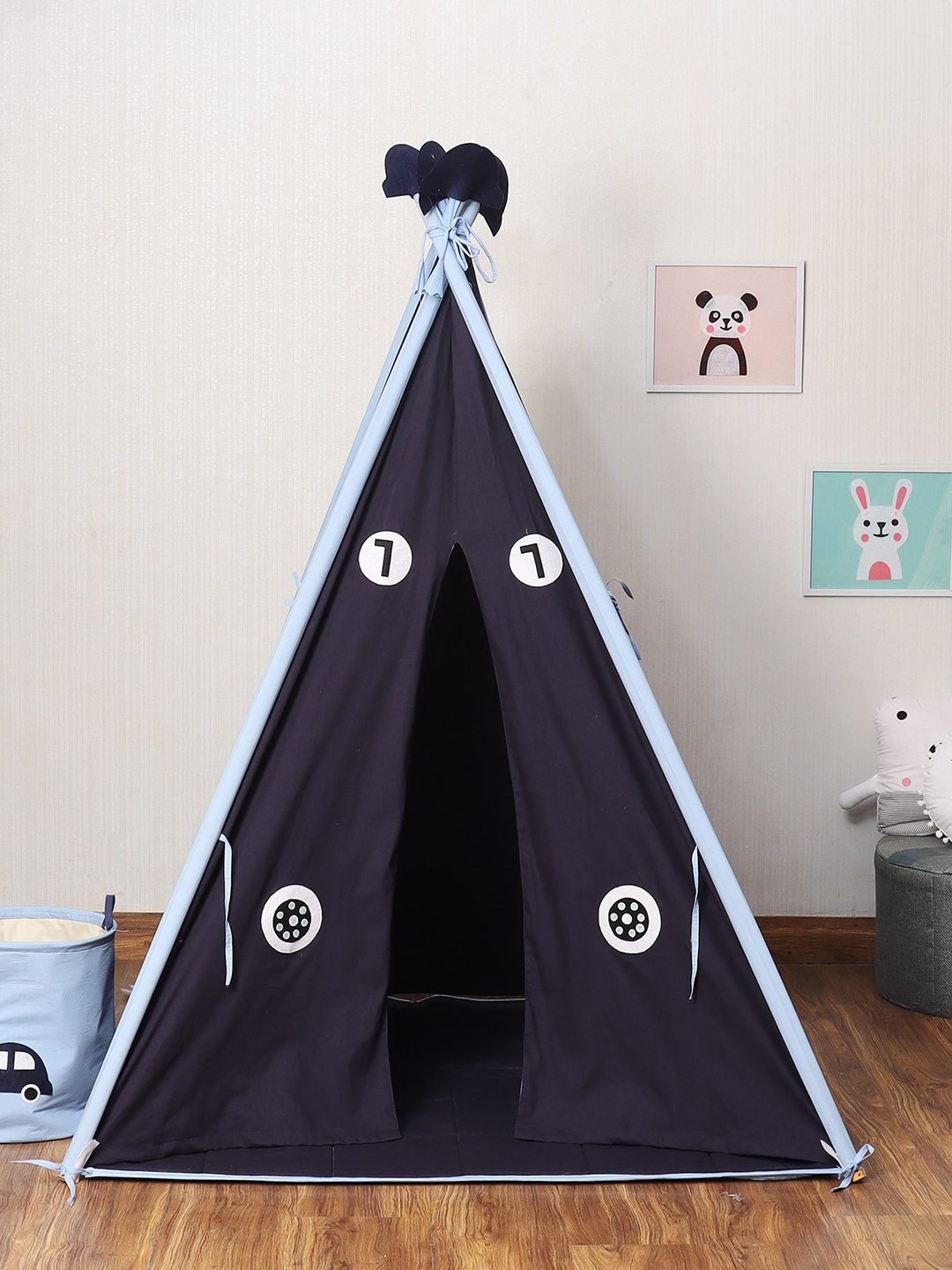 

My Gift Booth Navy Blue Racing Car Portable Padded Tent