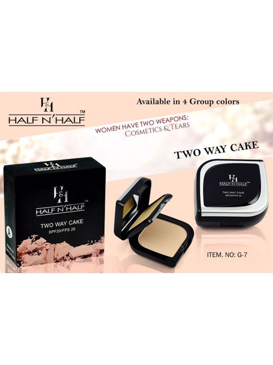 

Half N Half 2 Way Compact Powder Cake SPF 20 & EPS 20 C-Color 24gm, Multi