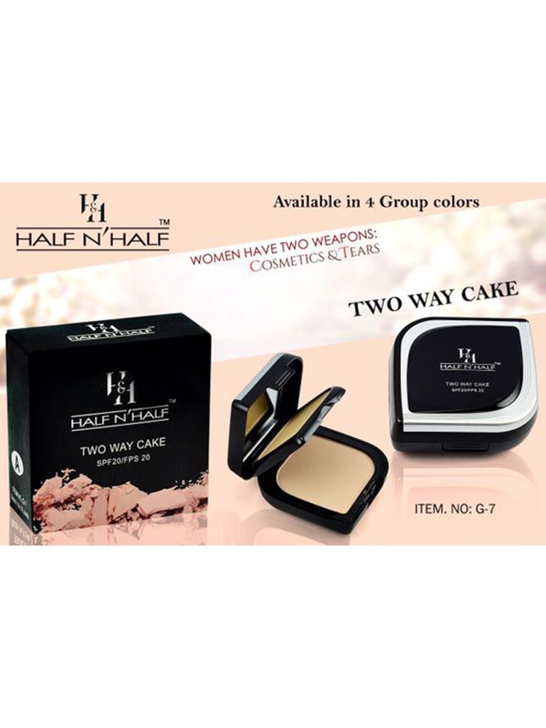 

Half N Half 2 Way Compact Powder Cake With SPF 20 & FPS 20- A Color, Multi