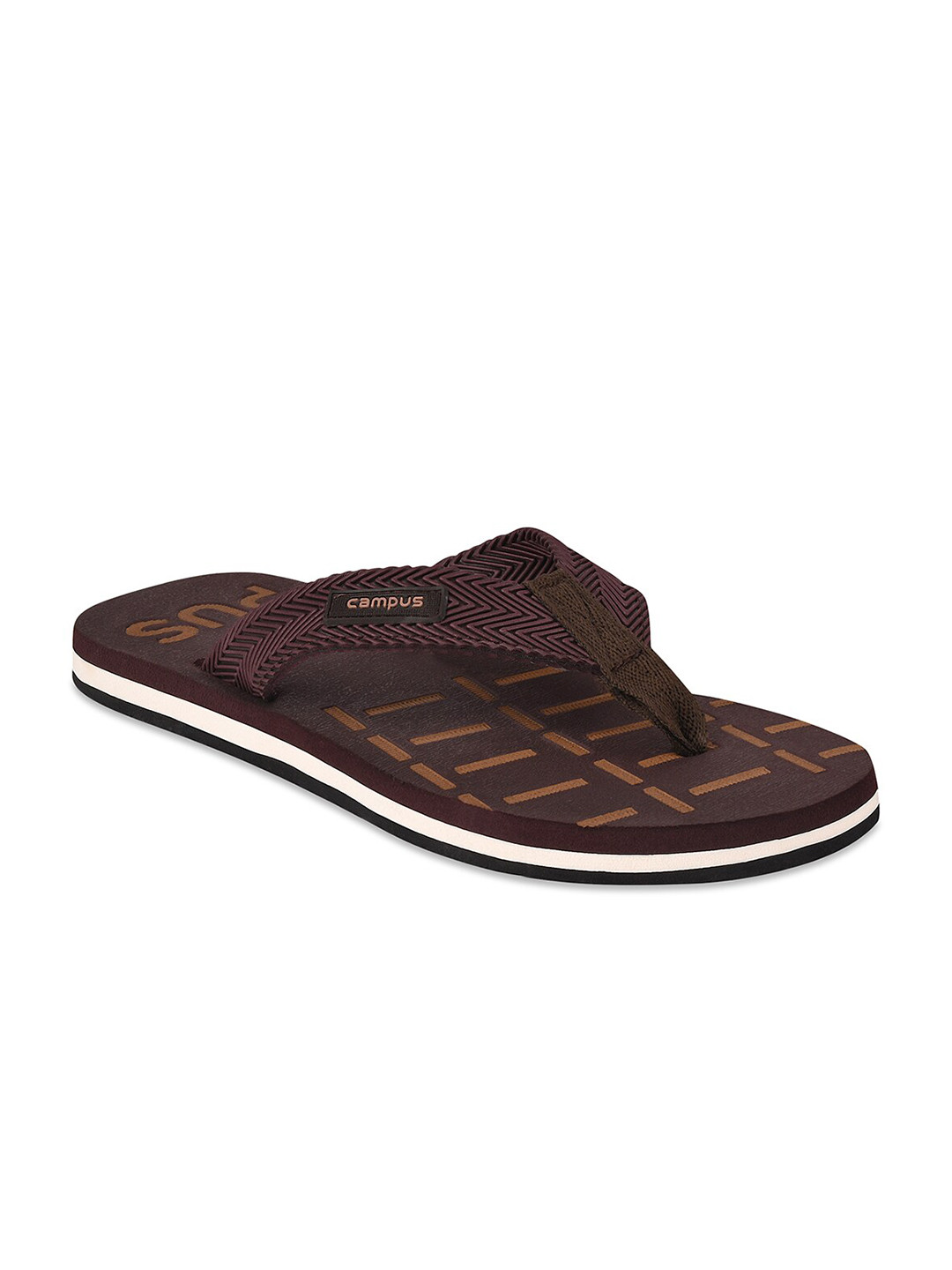 

Campus Men Brown & Tan Printed Room Slippers
