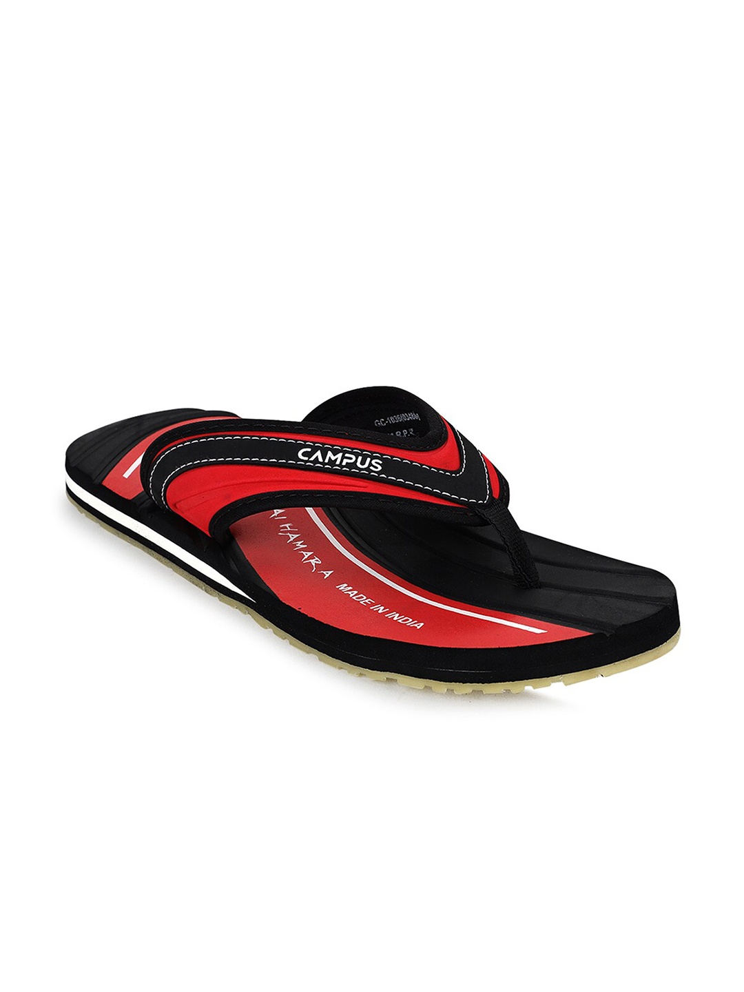 

Campus Men Black & Red Printed Room Slippers