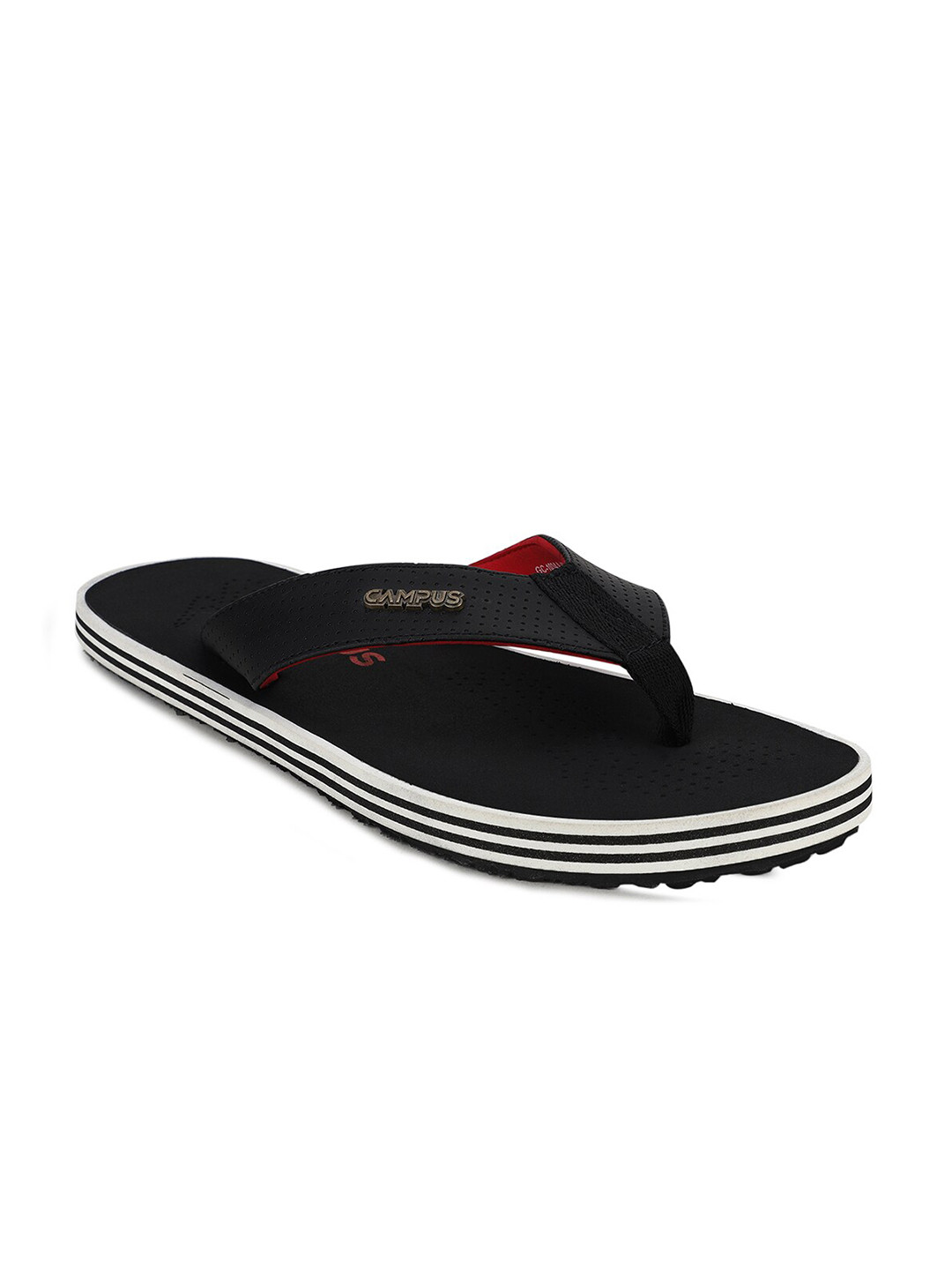 

Campus Men Black & White Solid Thong Flip-Flops