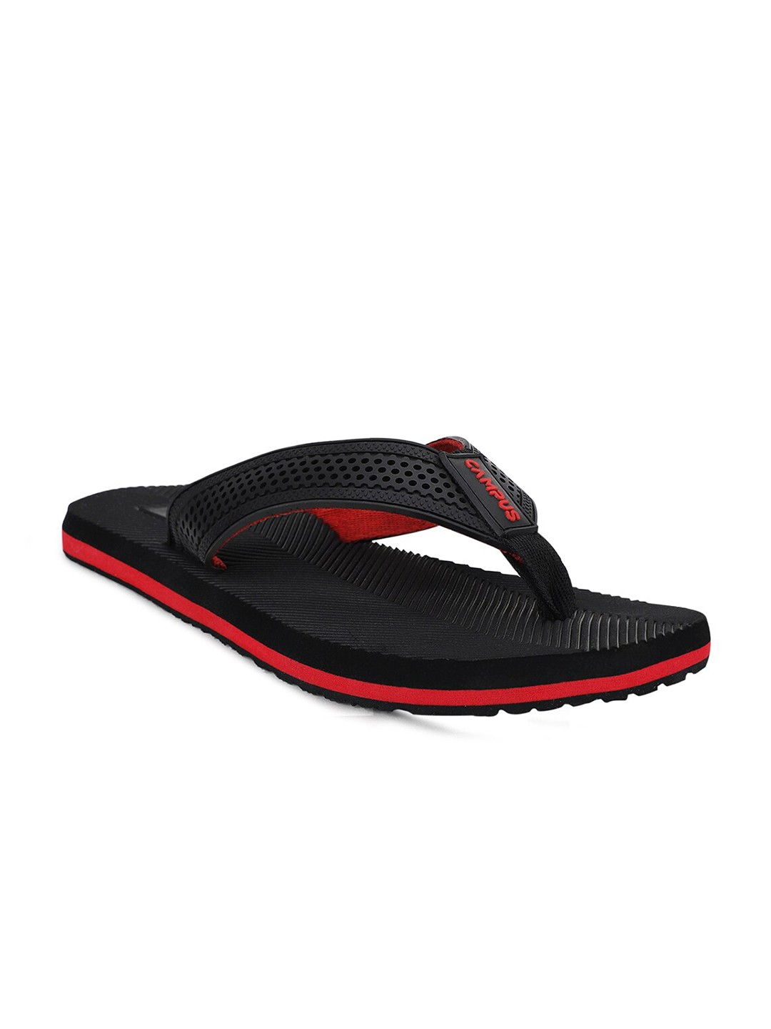 

Campus Men Black & Red Room Slippers
