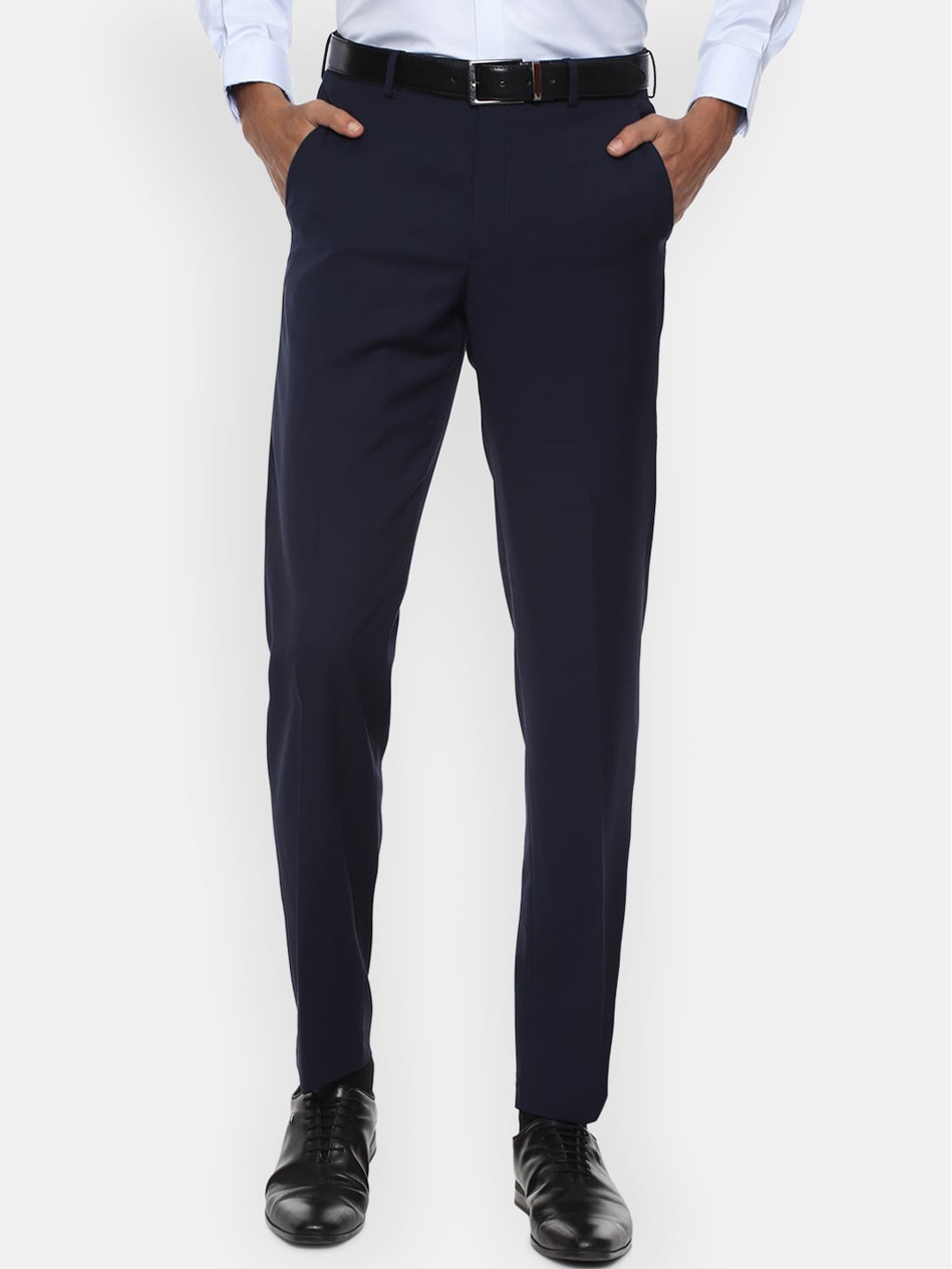 

Van Heusen Men Navy Blue Formal Trousers