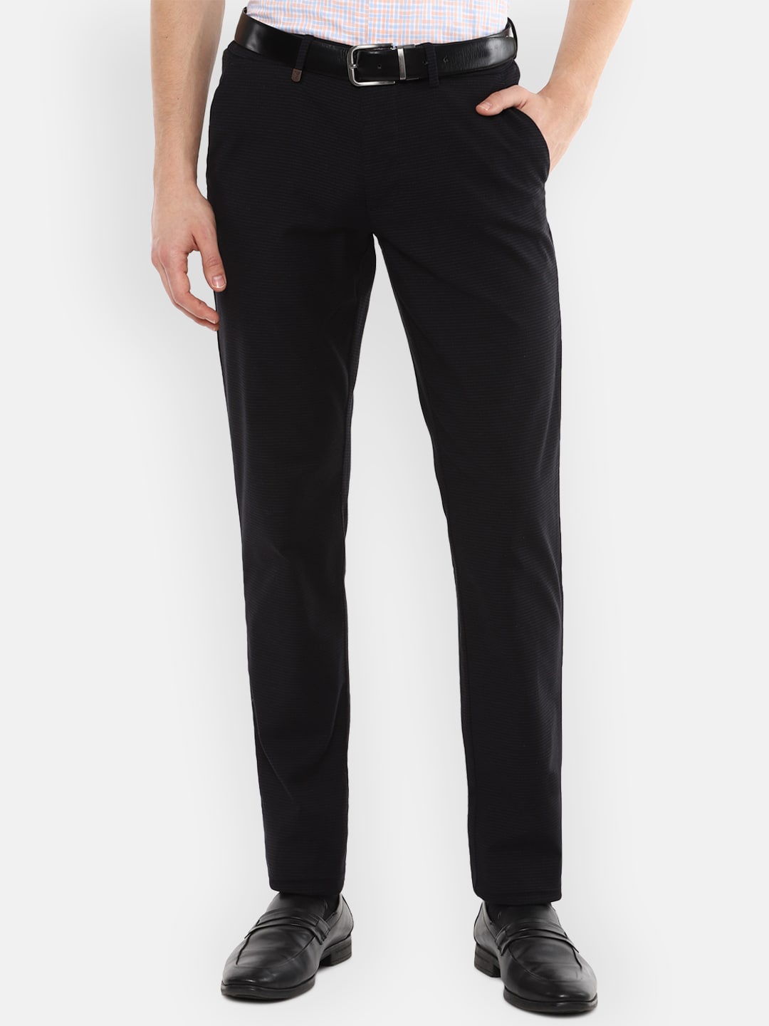 

Van Heusen Men Black Slim Fit Formal Trousers