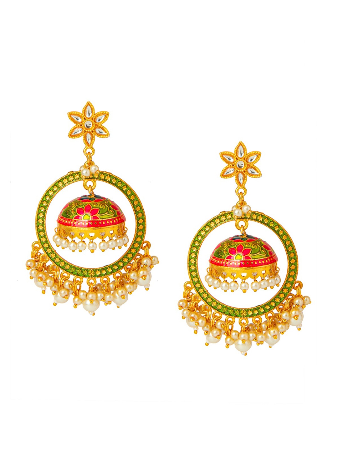 

Shining Jewel - By Shivansh Gold-Toned Contemporary Drop Earrings