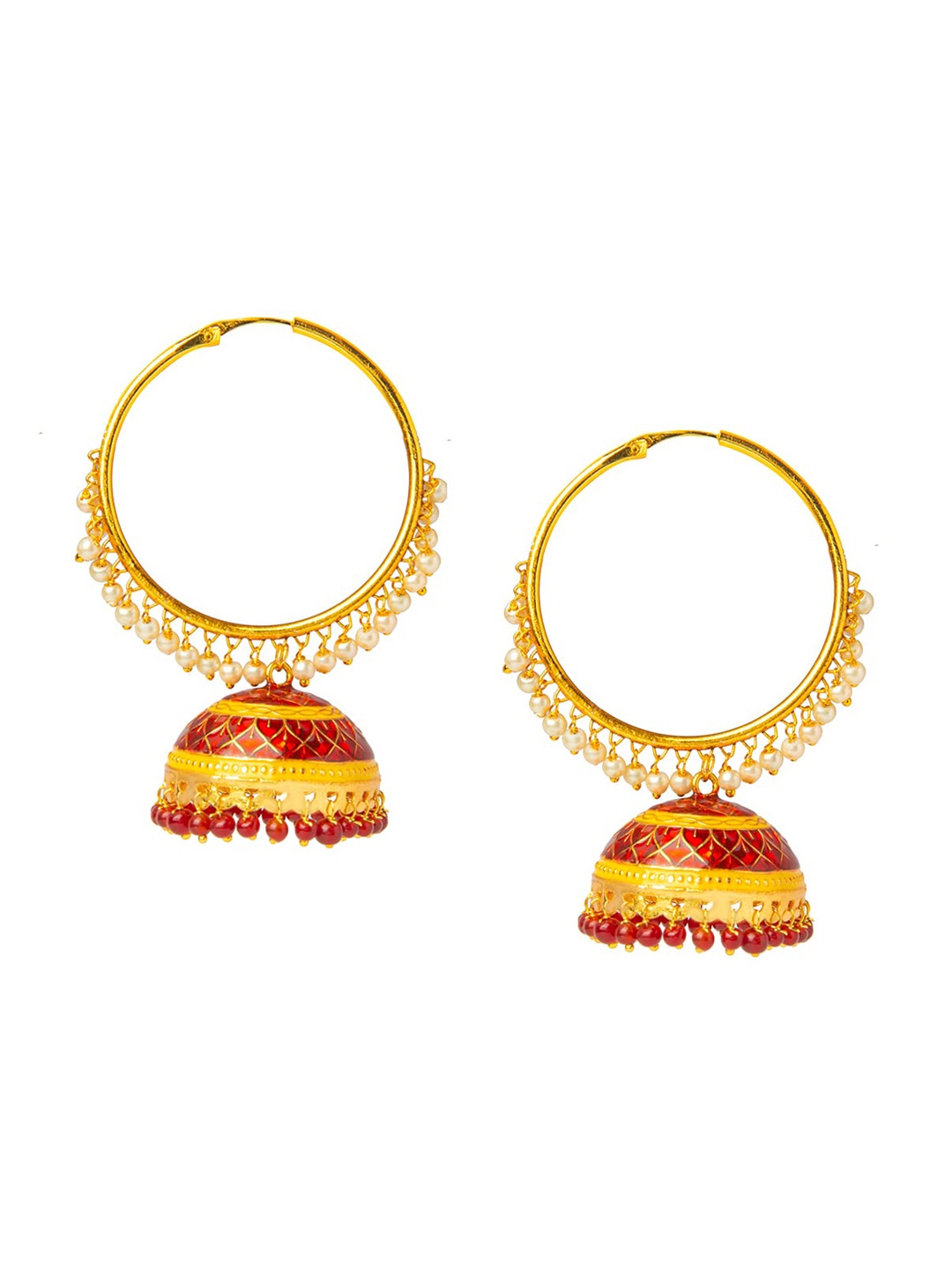 

Shining Jewel - By Shivansh Gold-Toned Contemporary Jhumkas Earrings