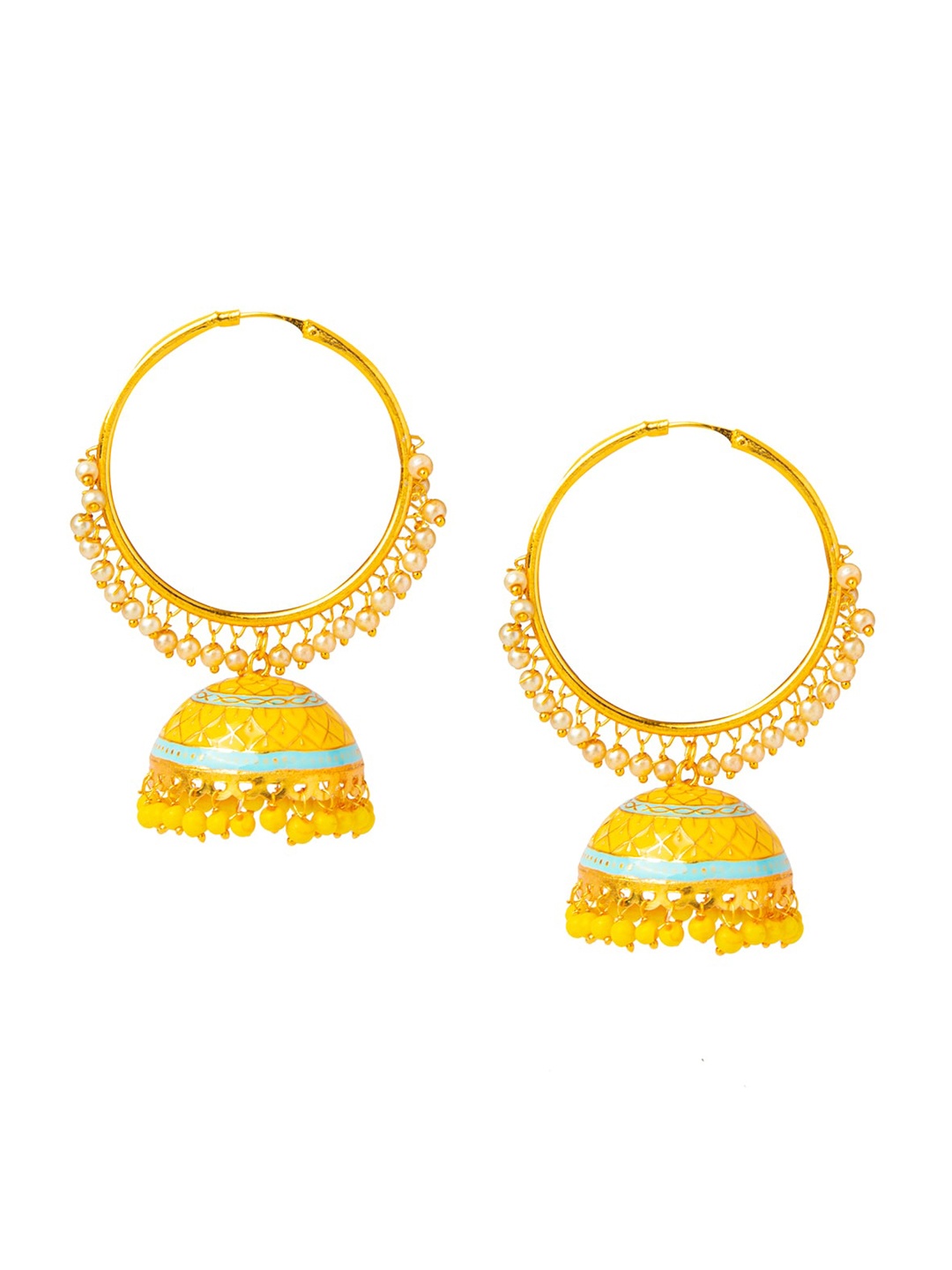 

Shining Jewel - By Shivansh Gold-Toned Contemporary Hoop Earrings