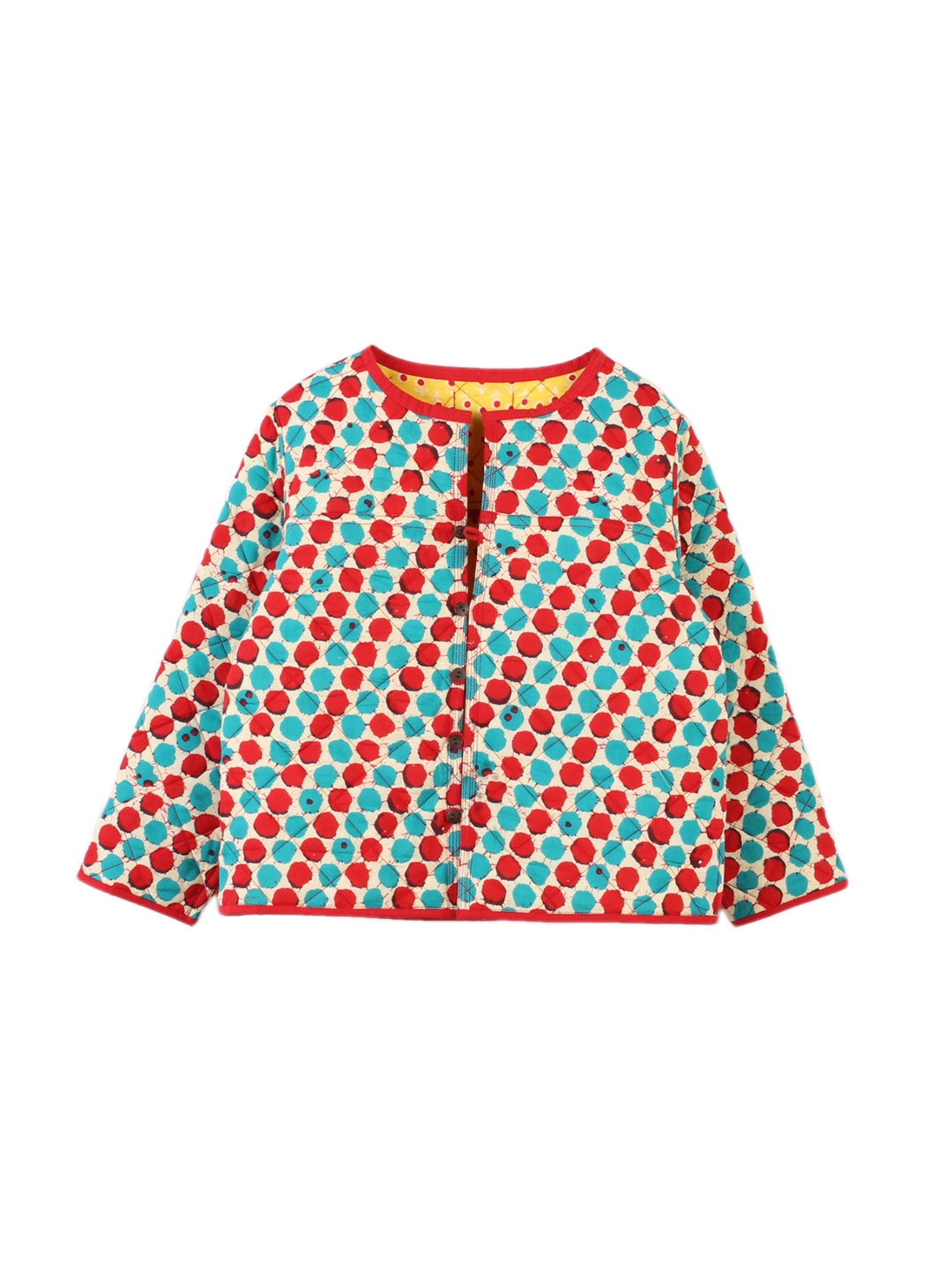 

My Little Lambs Girls Red & Blue Printed Reversible Jacket