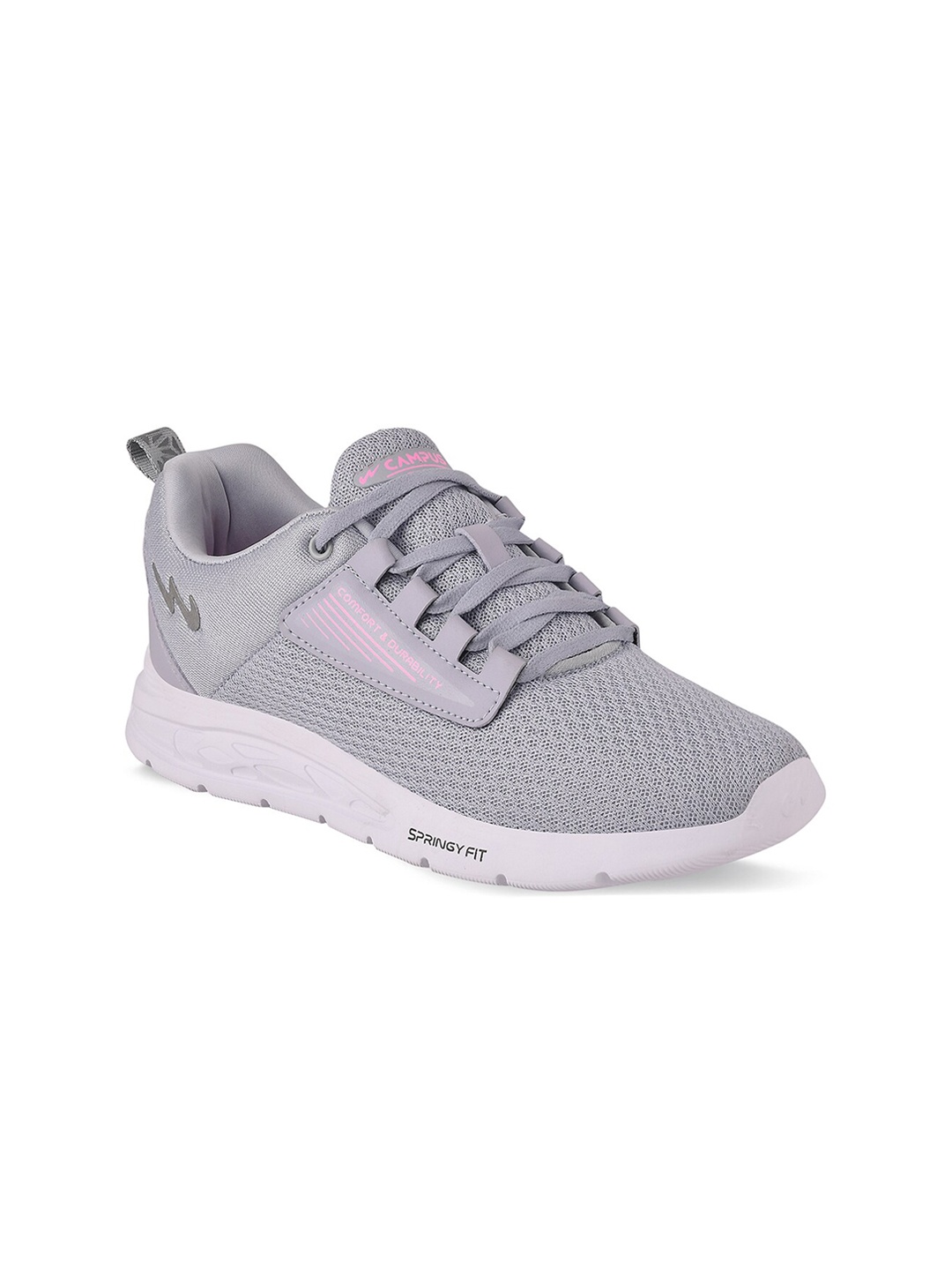 

Campus Women Grey & Pink Mesh Running Shoes