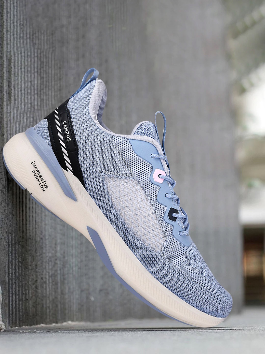 

Campus Women Blue & White Mesh Running Shoes