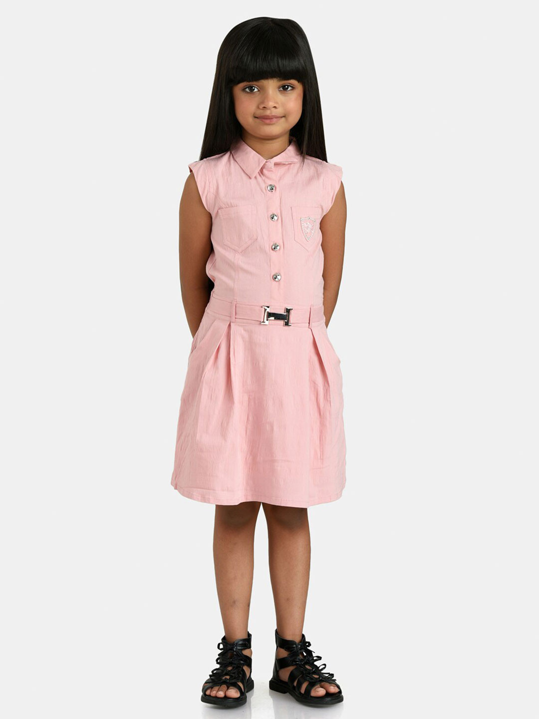 

Peppermint Girls Mauve Solid Shirt Dress