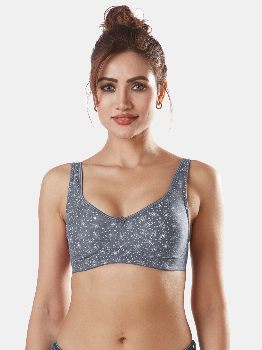 

Sonari Grey & White Floral Non-padded Super Support Bra