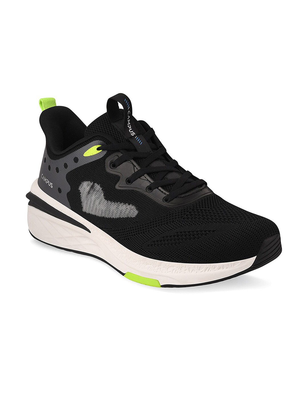 

Campus Men Black Mesh Running Shoes