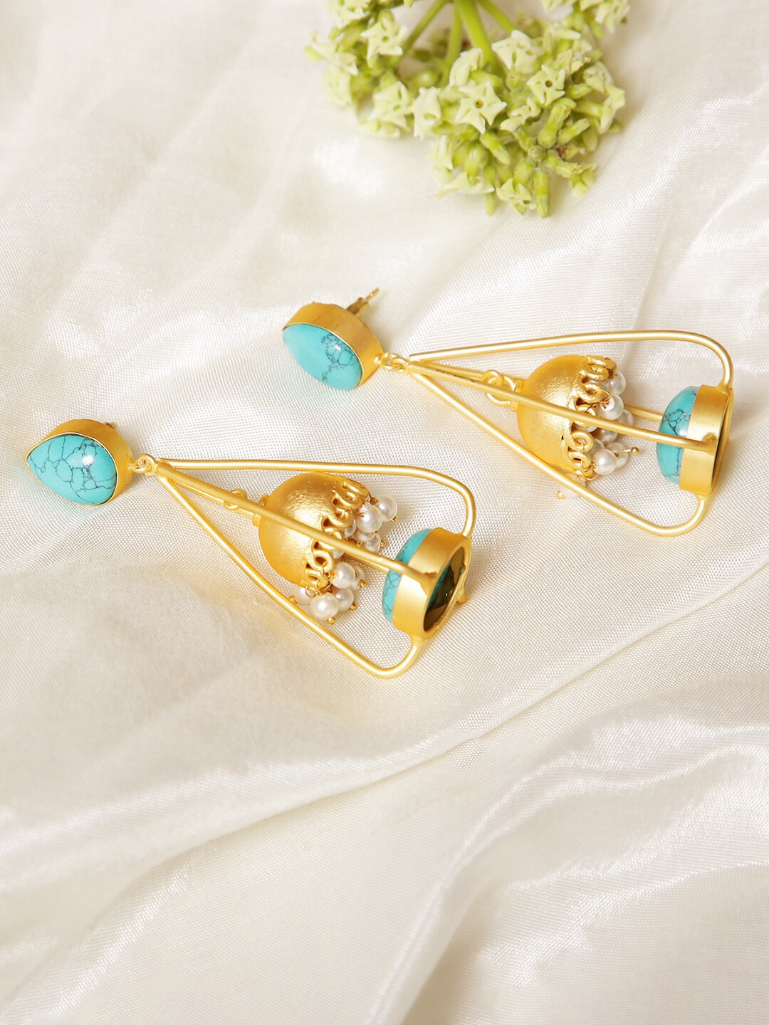 

XAGO Turquoise Blue Contemporary Drop Earrings