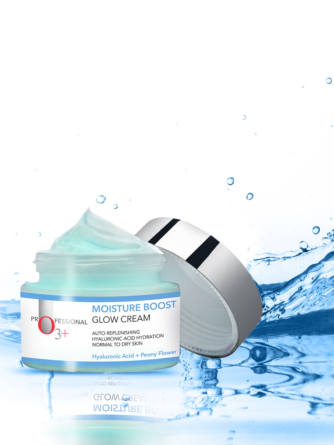 

O3 Moisture Boost Glow Cream with Hyaluronic Acid & Peony Flower - 50 g, Blue