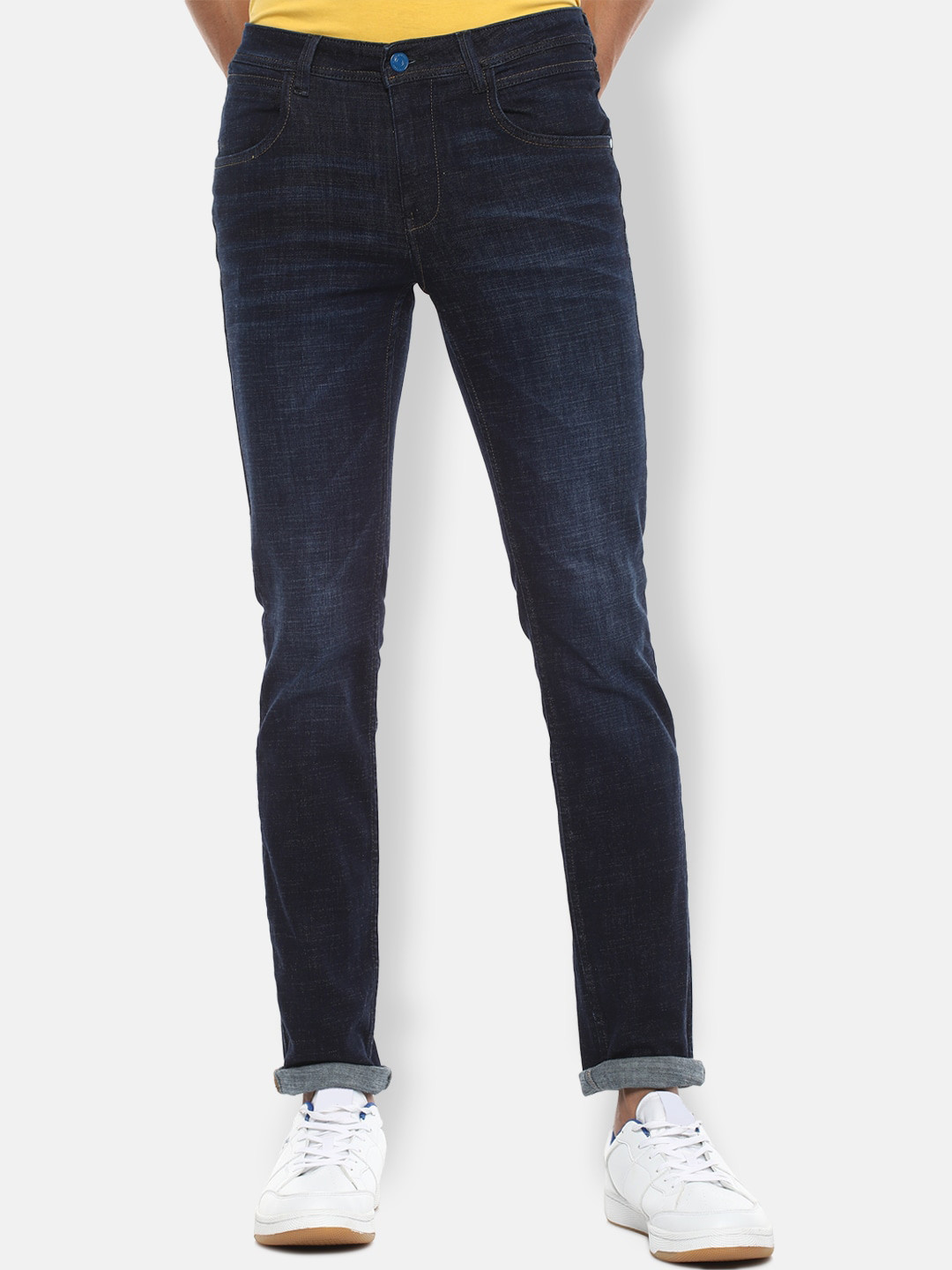 

VAN HEUSEN DENIM LABS Men Navy Blue Slim Fit Light Fade Jeans