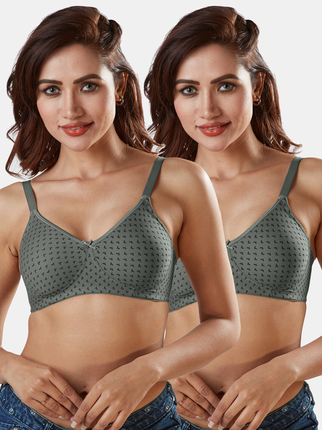 

Sonari Grey Pack Of 2 Non-padded T-shirt Bras