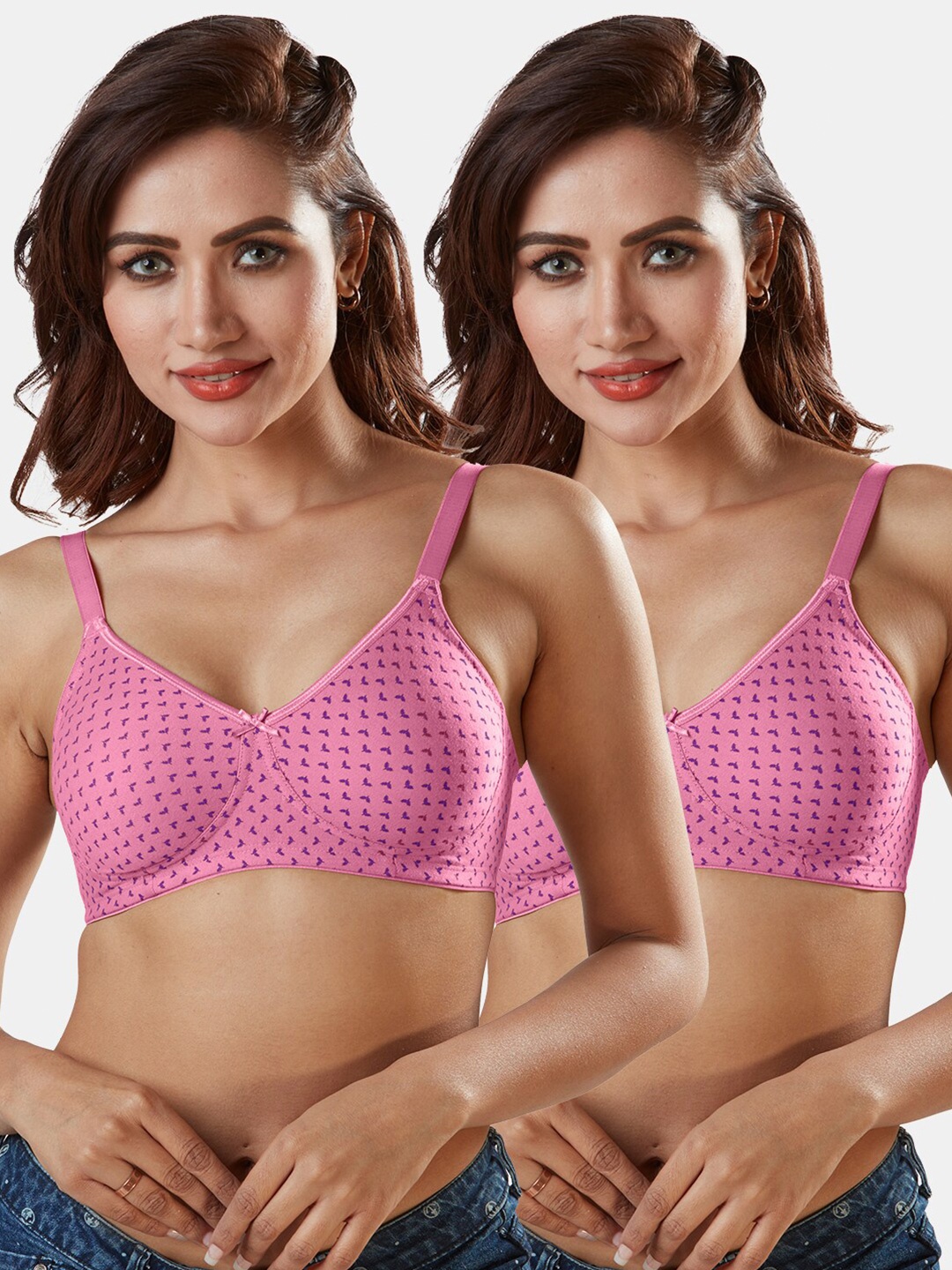 

Sonari Set Of 2 Fuchsia Abstract Bra