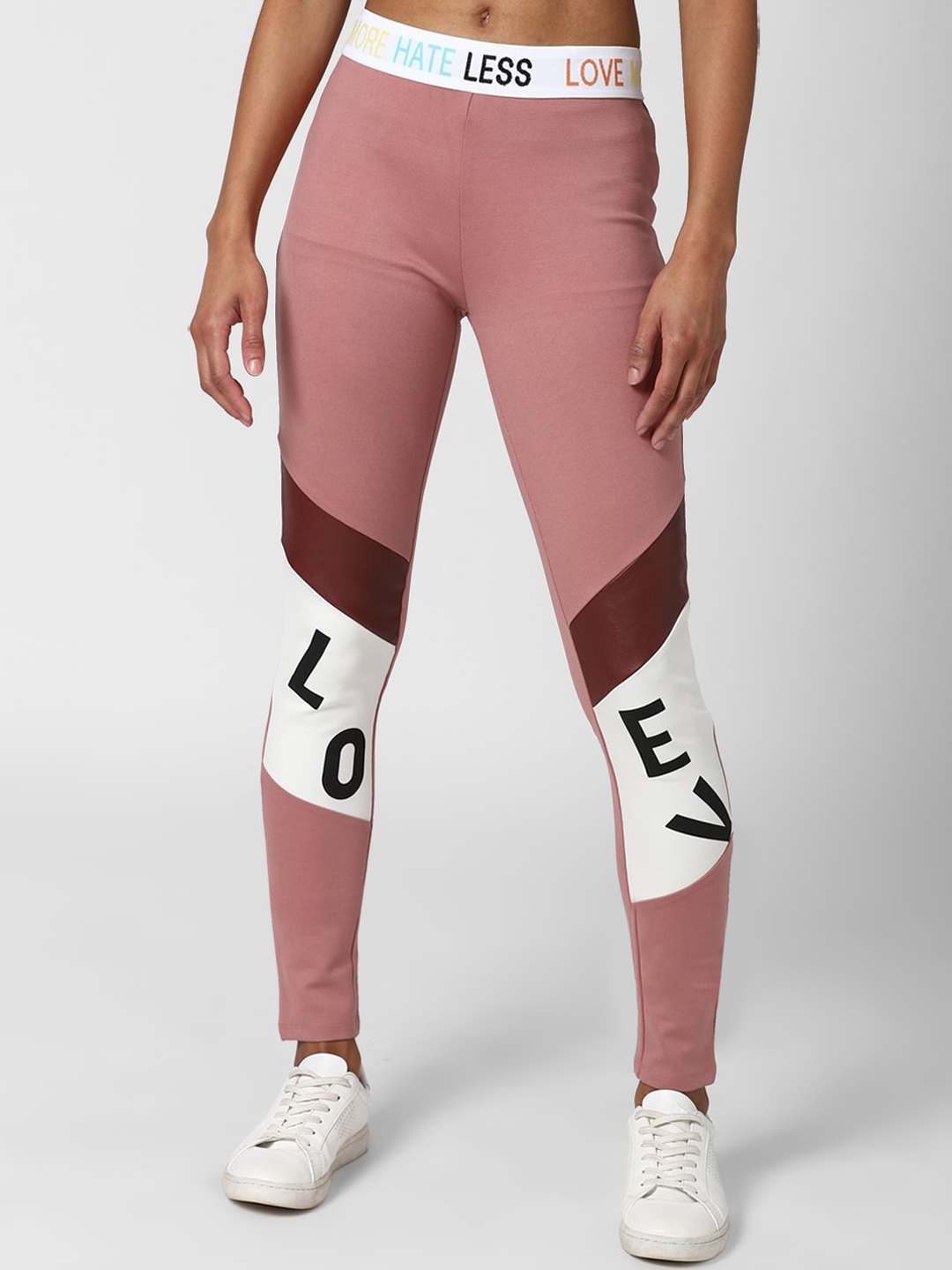 

FOREVER 21 Women Pink Printed Legging