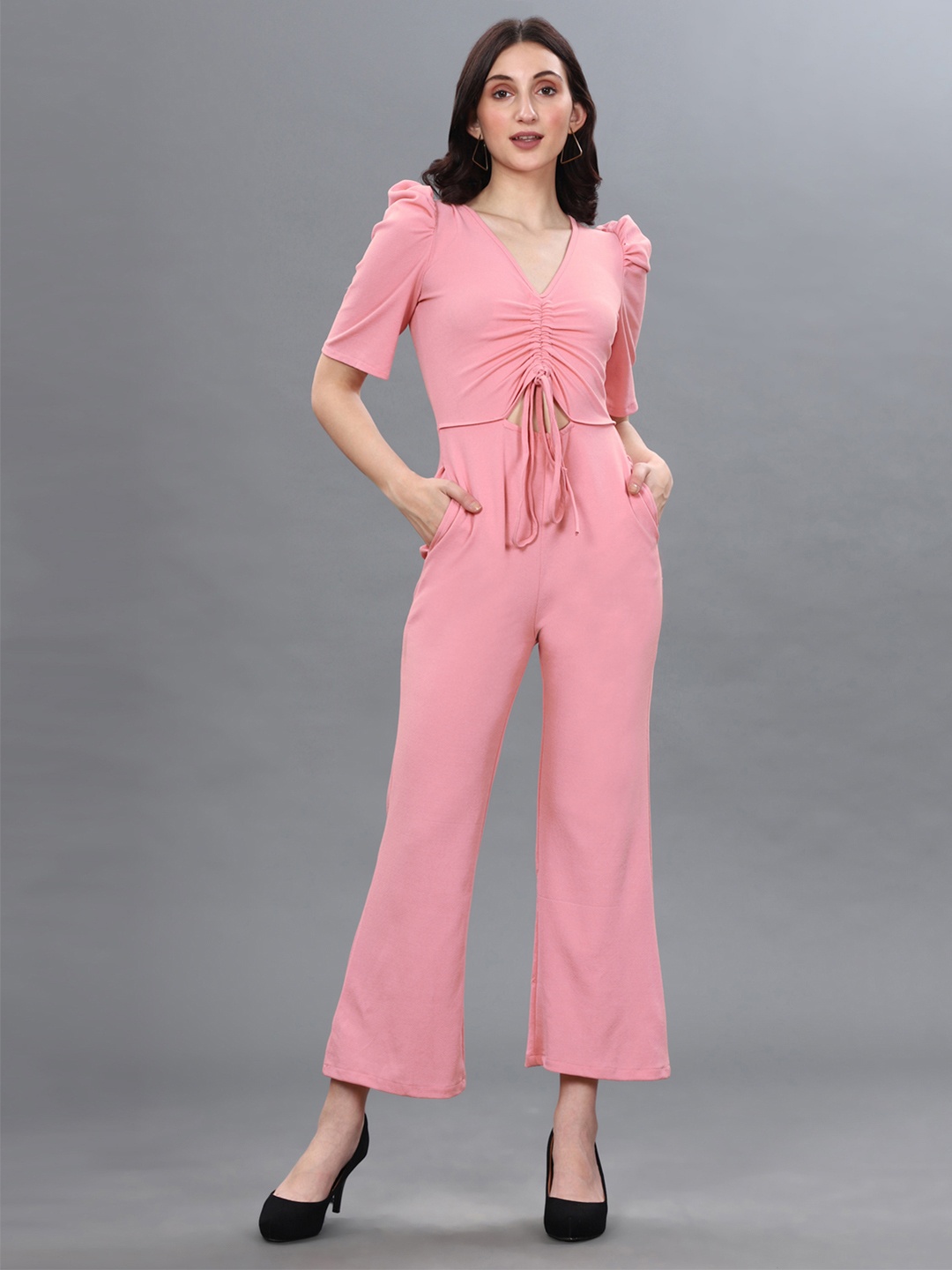 

Selvia Women Peach Lycra Basic Jumpsuit