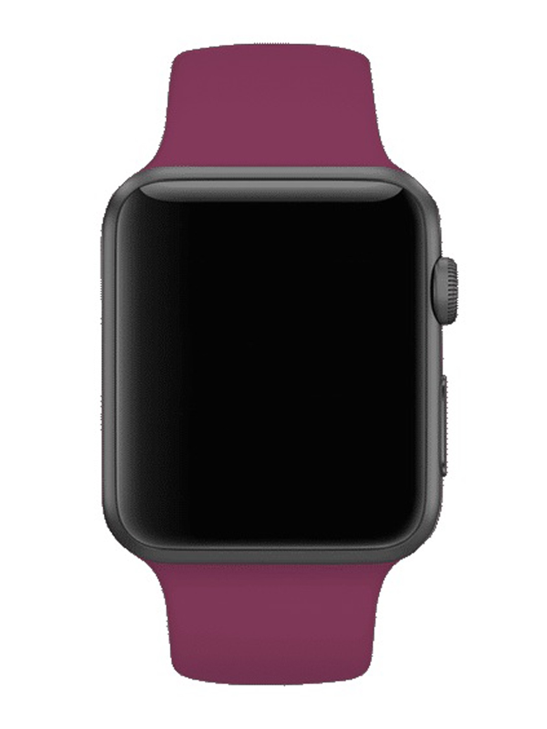 

MUTAQINOTI Maroon Solid 44 mm Silicon Watch Straps