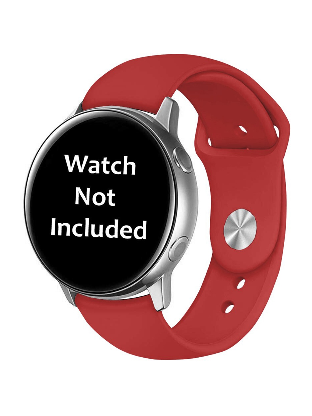

MUTAQINOTI Red & Black Patterned 20 mm Silicon Watch Straps