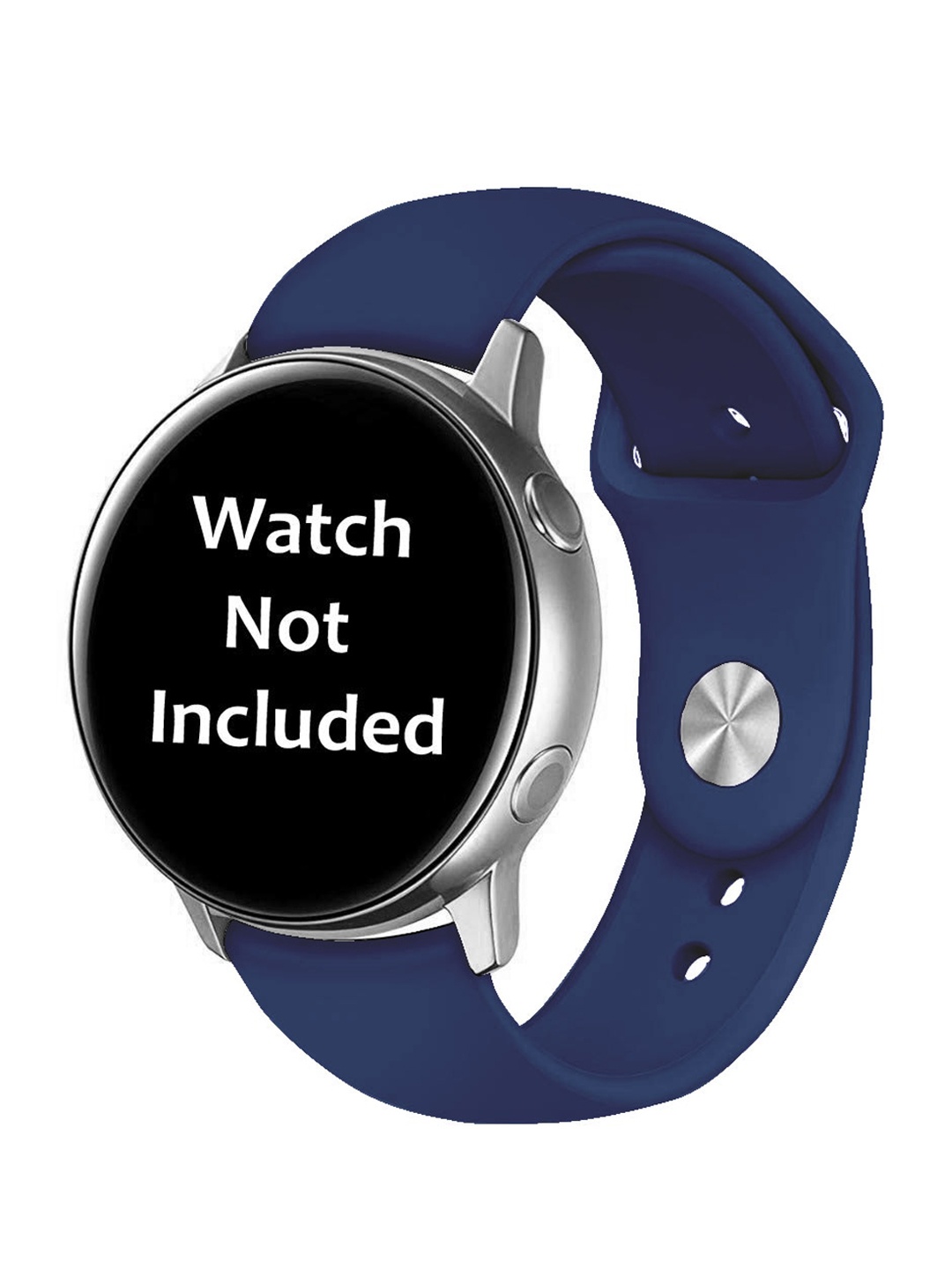 

MUTAQINOTI Navy Blue Patterned 20 mm Silicon Watch Straps