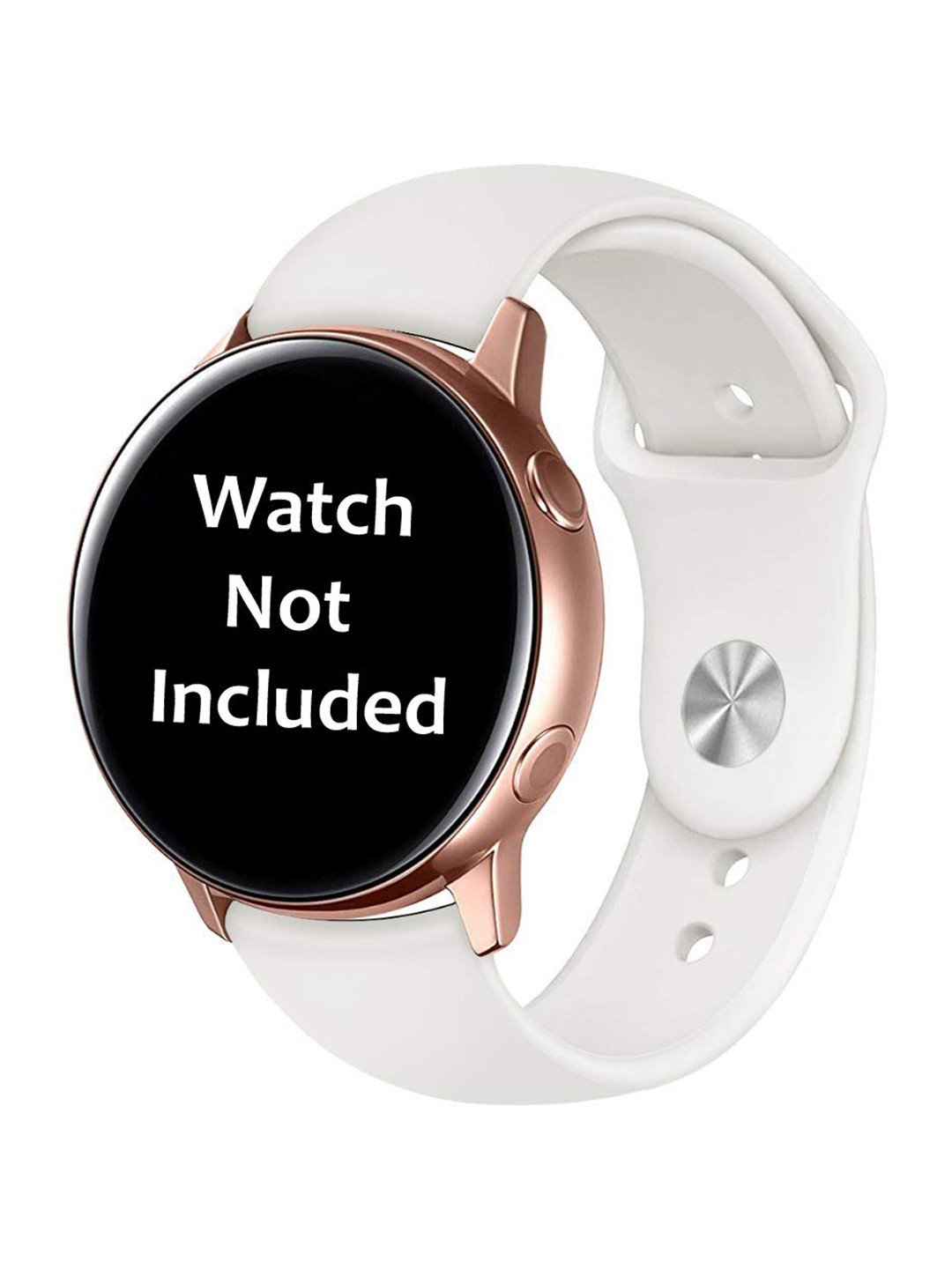 

MUTAQINOTI Unisex White Solid 20mm Watch Band
