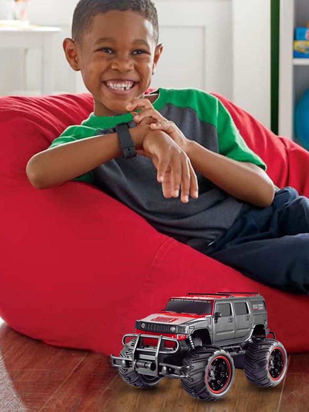 

Wembley Toys Kids Red & Black Large Rock RC Crawler Mad Electric Truck Toy