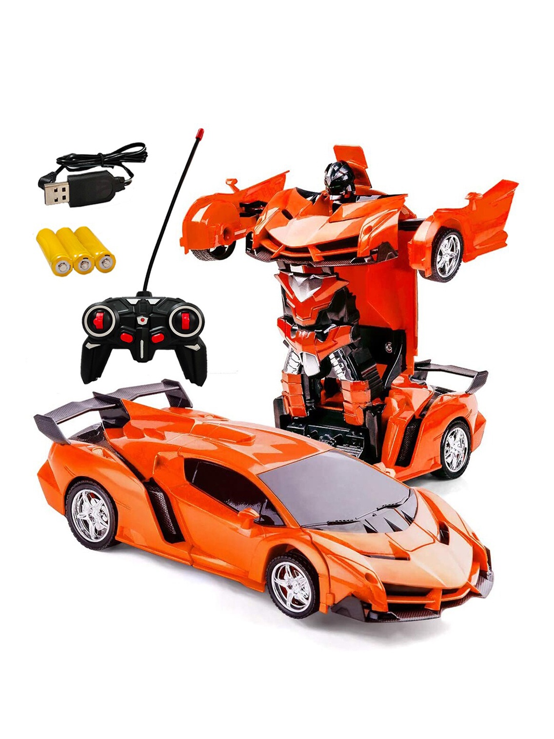 

Wembley Toys Kids Orange & Black Transformer RC Car Robot Remote Control Car Toy