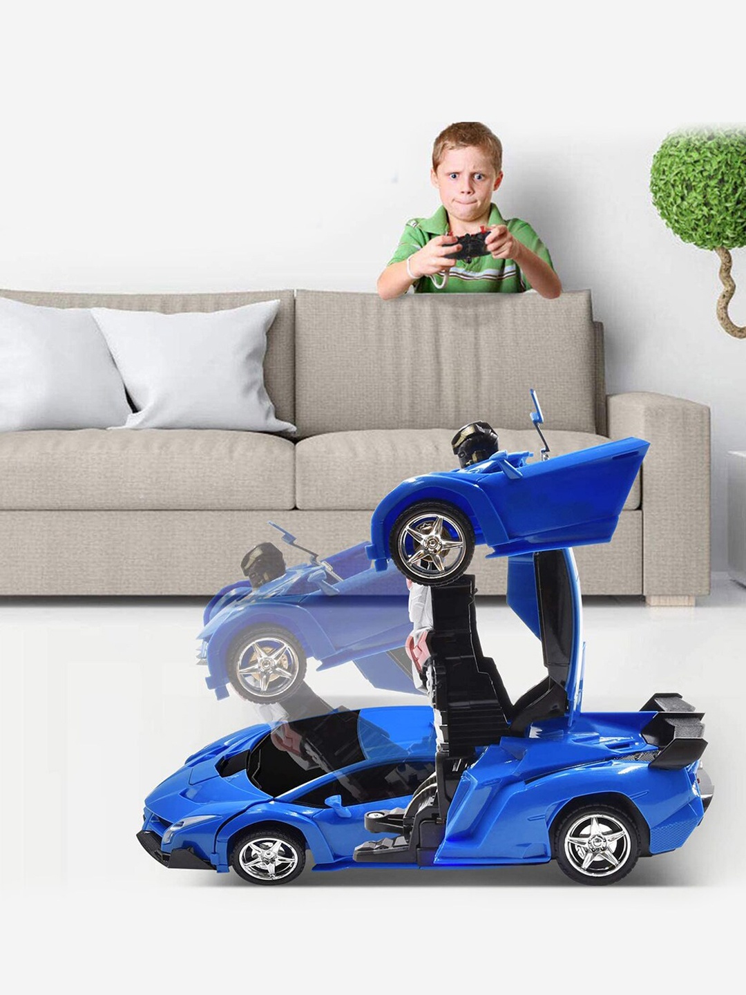 

Wembley Toys Blue Kids Transformer Robot RC Car