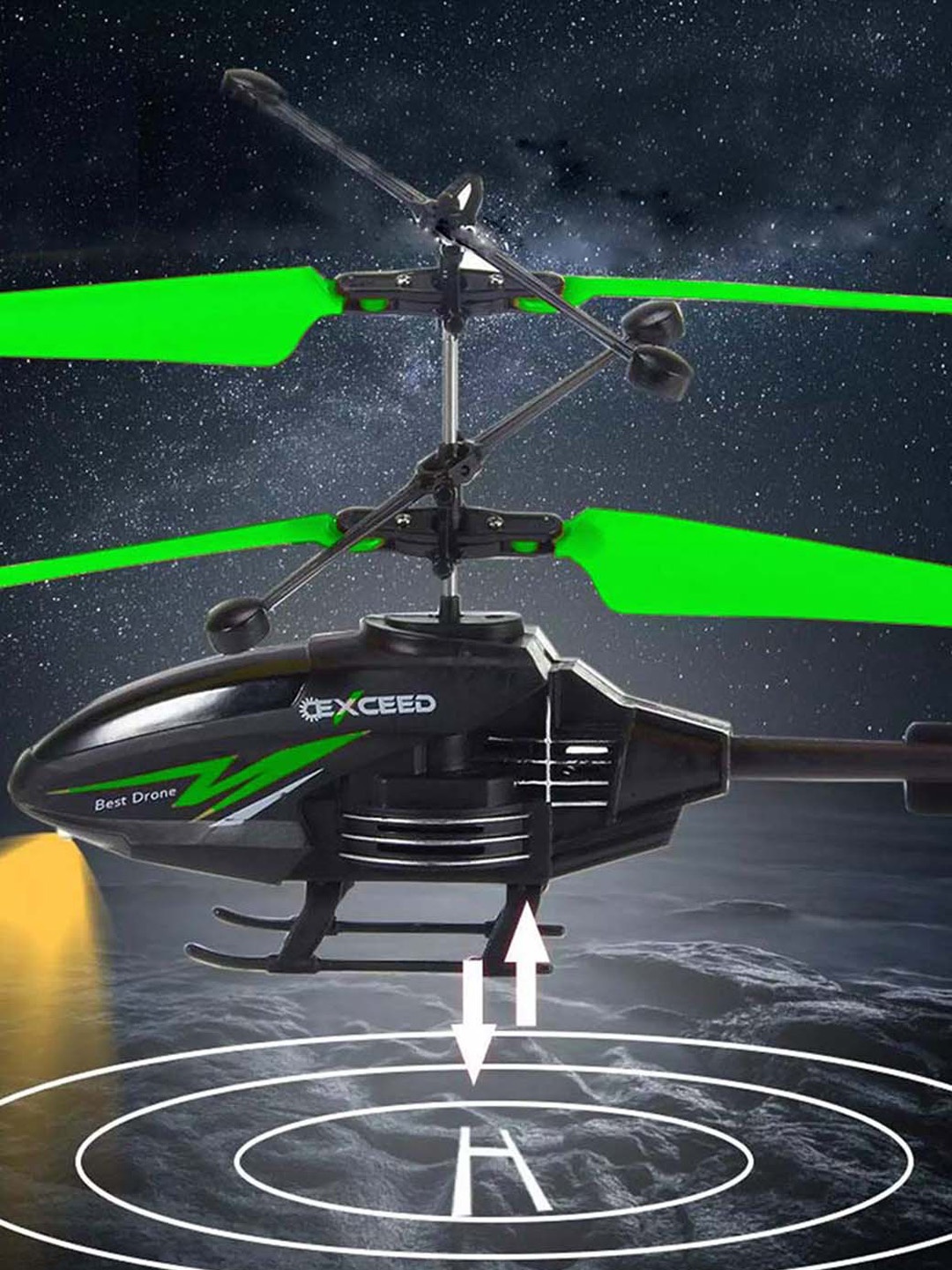 

Wembley Toys Kids Green & Black LED Lights Infrared Radio Control Helicopter Toy