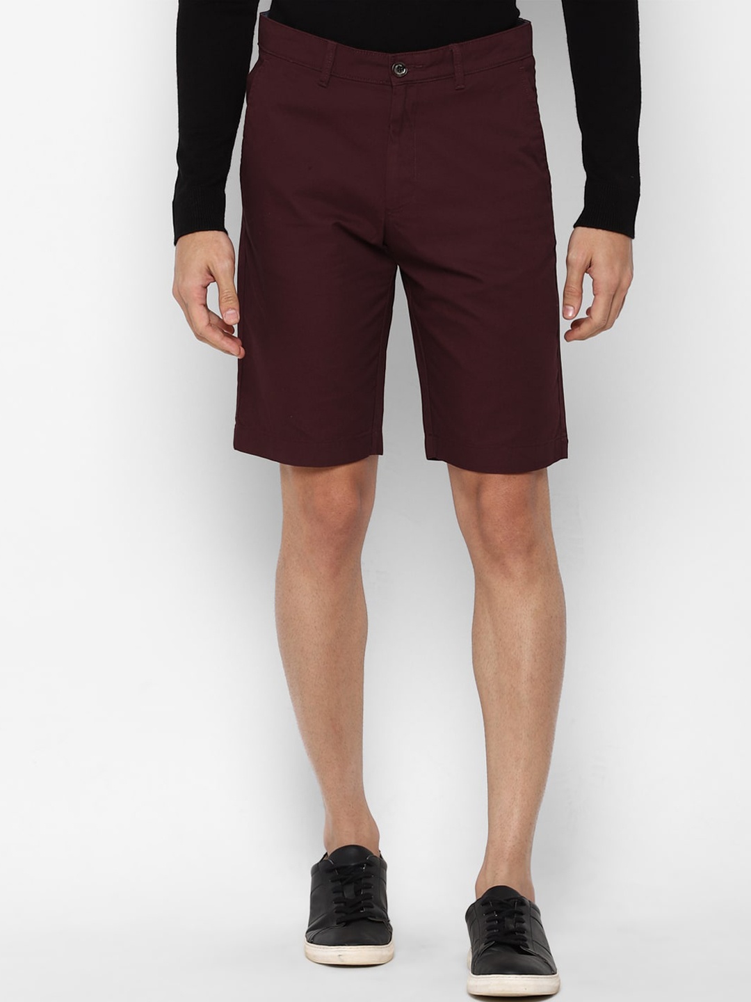 

Allen Solly Men Maroon Pure Cotton Slim Fit Shorts