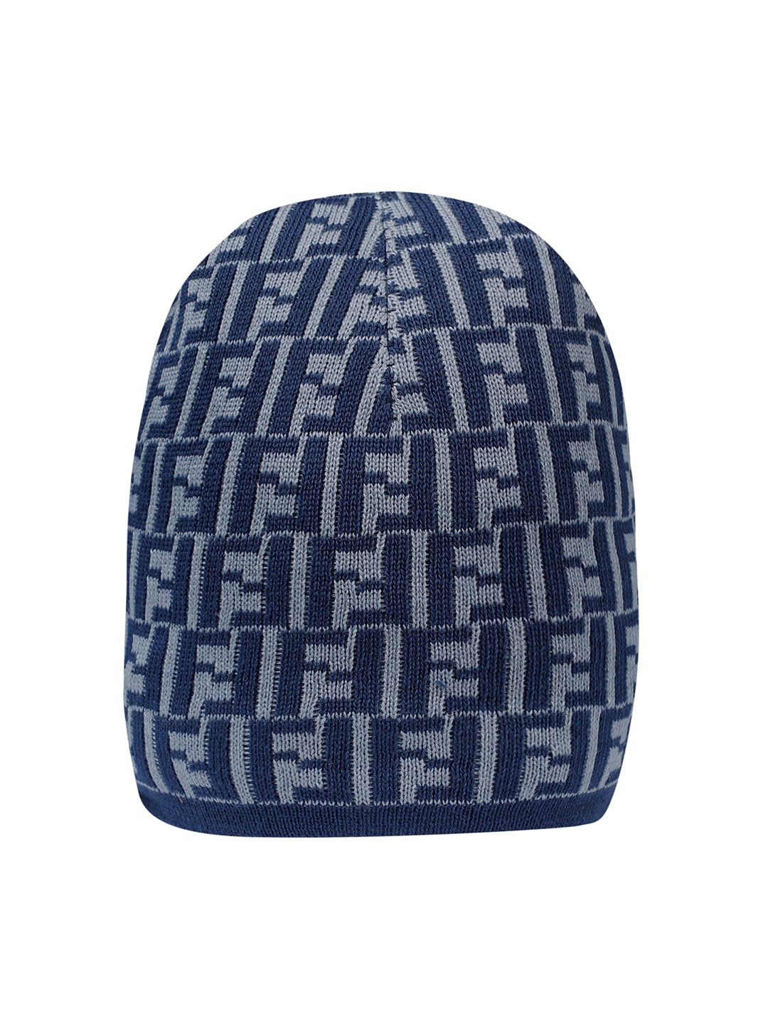 

LOOM LEGACY Men Blue & Grey Acrylic Wool Beanie