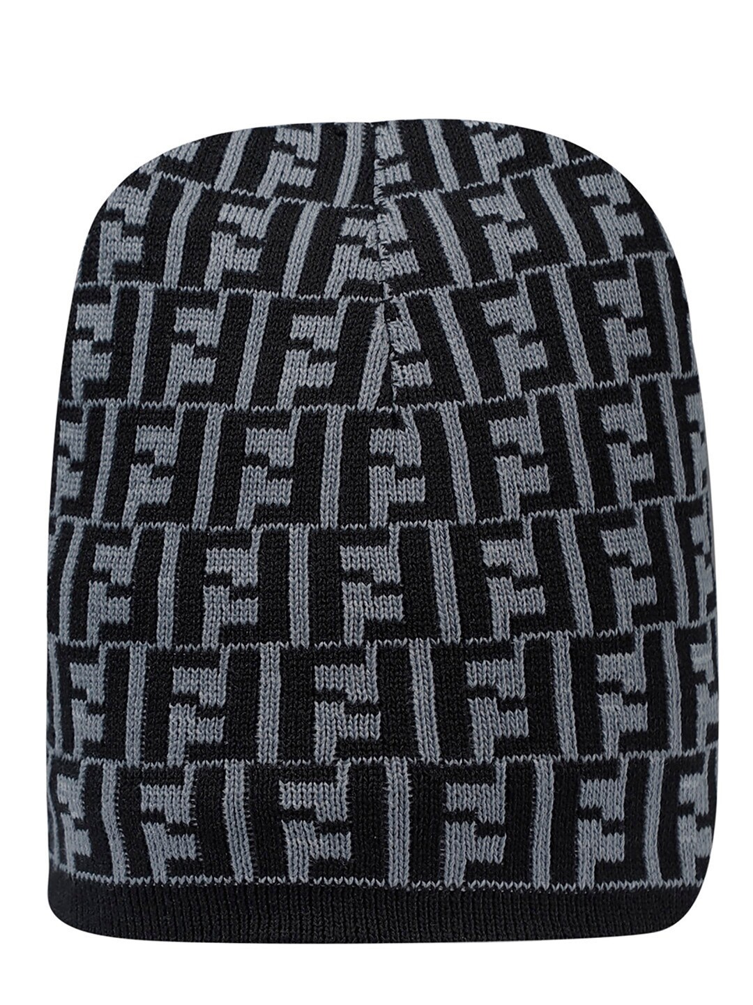 

LOOM LEGACY Men Black & Grey Acrylic Wool Beanie