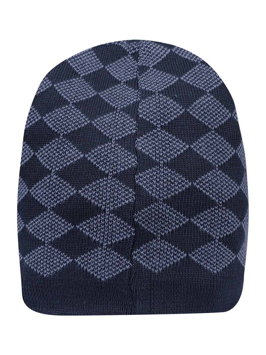 

LOOM LEGACY Men Blue Self Design Wool Cap