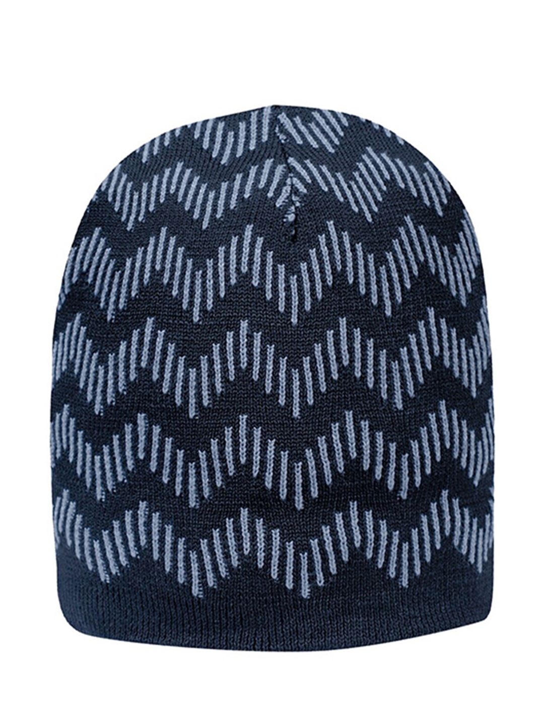 

LOOM LEGACY Men Blue & Grey Acrylic Wool Beanie