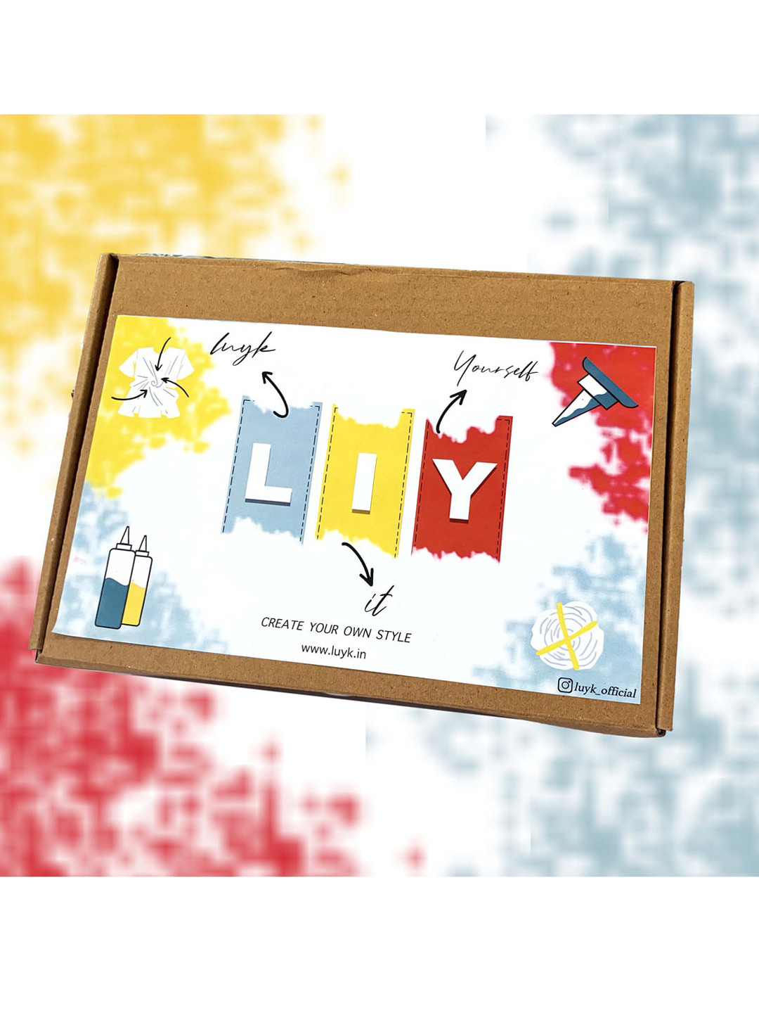 

luyk Kids Red & Blue Tie & Dye DIY T-Shirt Kit, Pink