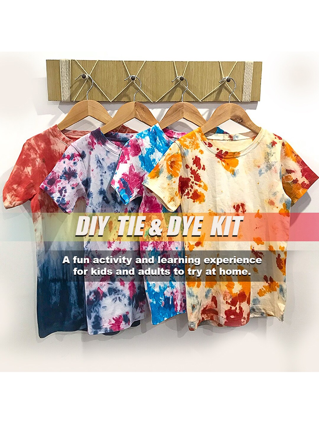 

luyk Kids White & Blue Tie & Dye DIY T-Shirt Kit