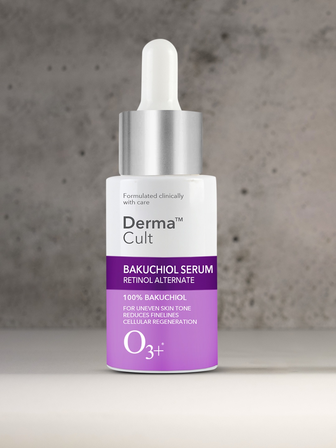 

O3 Derma Cult 100% Bakuchiol Serum Retinol Alternate for Anti-Ageing & Glow - 30 ml, Purple