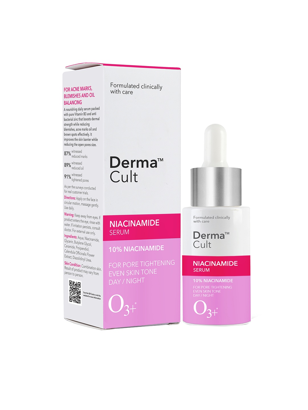 

O3 Derma Cult Day & Night Niacinamide Serum 30 ml, White