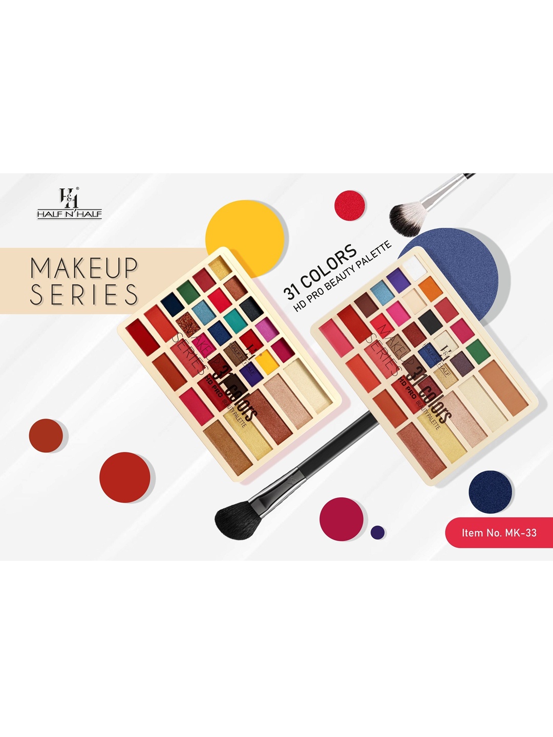 

Half N Half 31 Colors HD PRO Beauty Palette - 45.8g, Multi