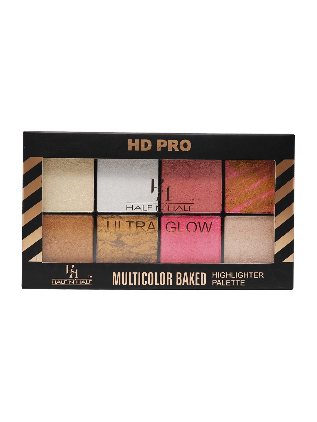 

Half N Half HD Pro Ultra Glow Multicolor Baked Highlighter Palette - 01, Multi