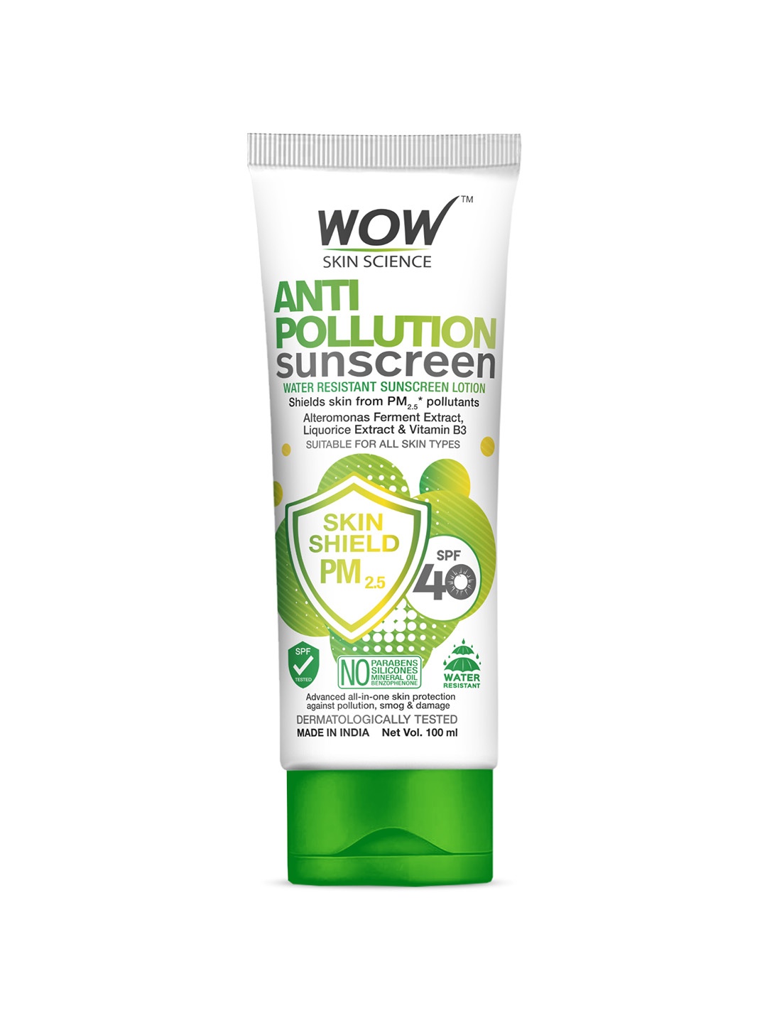 

WOW SKIN SCIENCE Skin Shield Anti-Pollution SPF 40 Sunscreen - 100 ml, White
