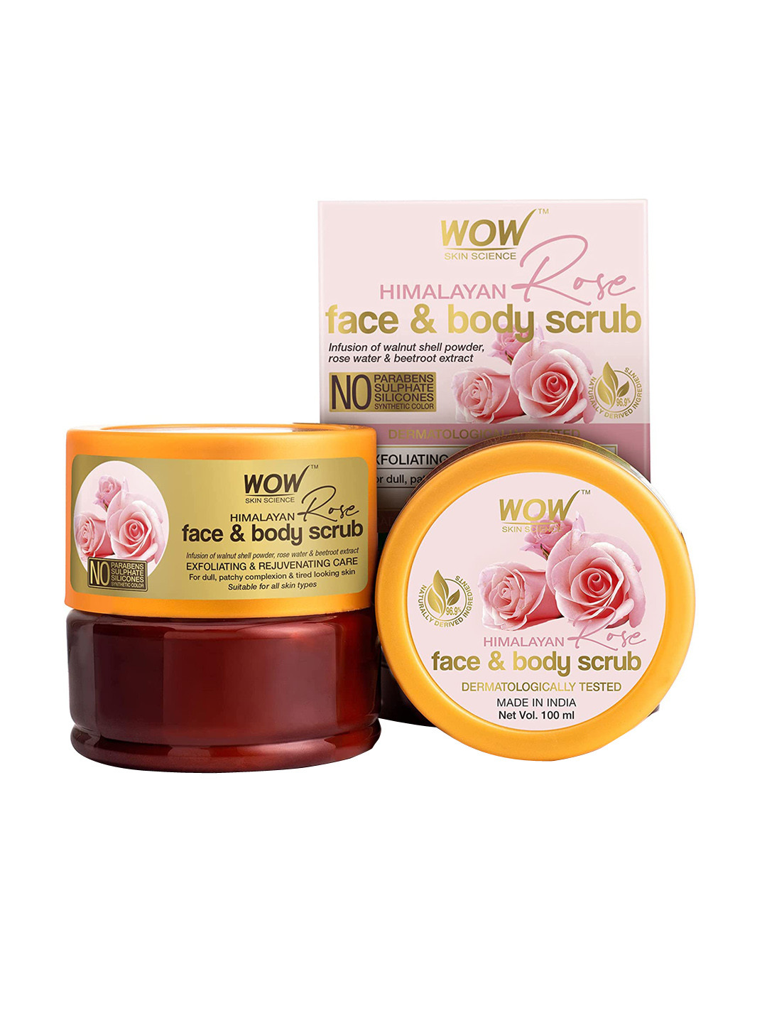 

WOW SKIN SCIENCE Himalayan Rose Exfoliating & Rejuvenating Care Face & Body Scrub 100 ml, Pink