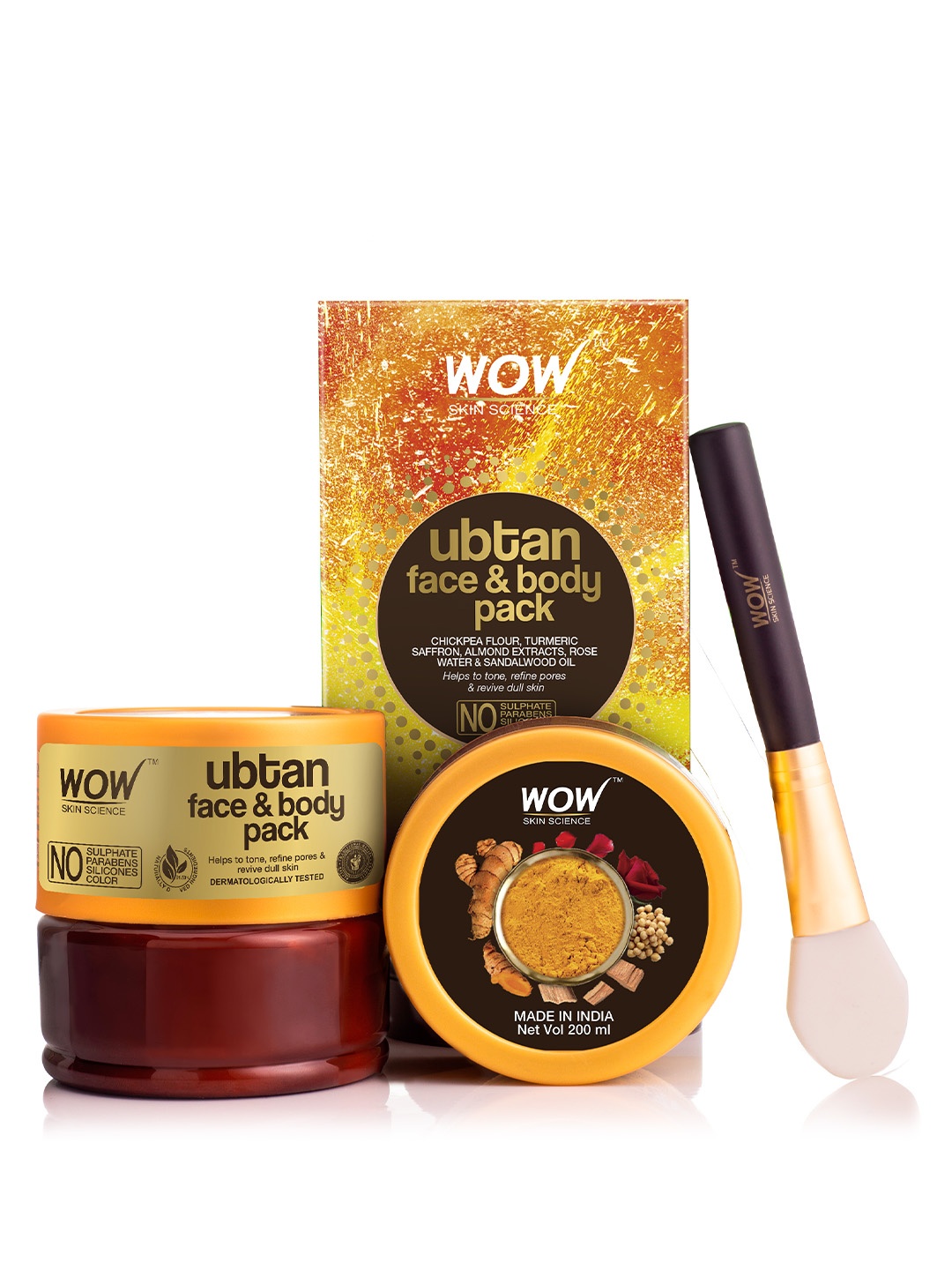 

WOW SKIN SCIENCE Ubtan Face & Body Pack - 200 ml, White