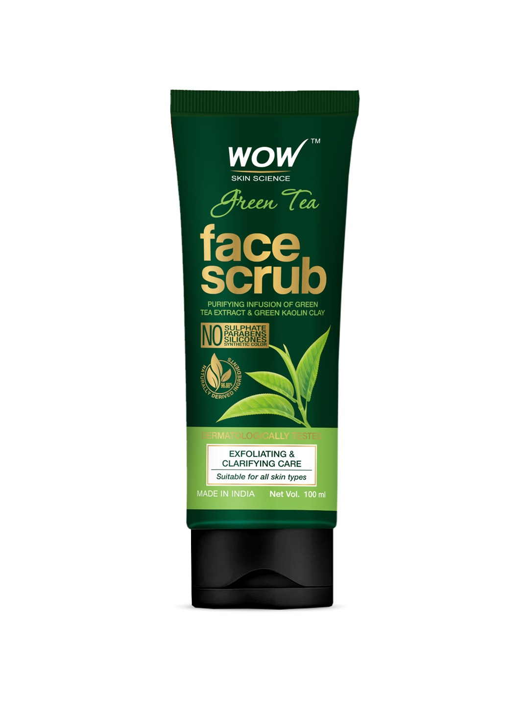 

WOW SKIN SCIENCE Green Tea Exfoliating & Clarifying Care Vegan Face Scrub 100 ml